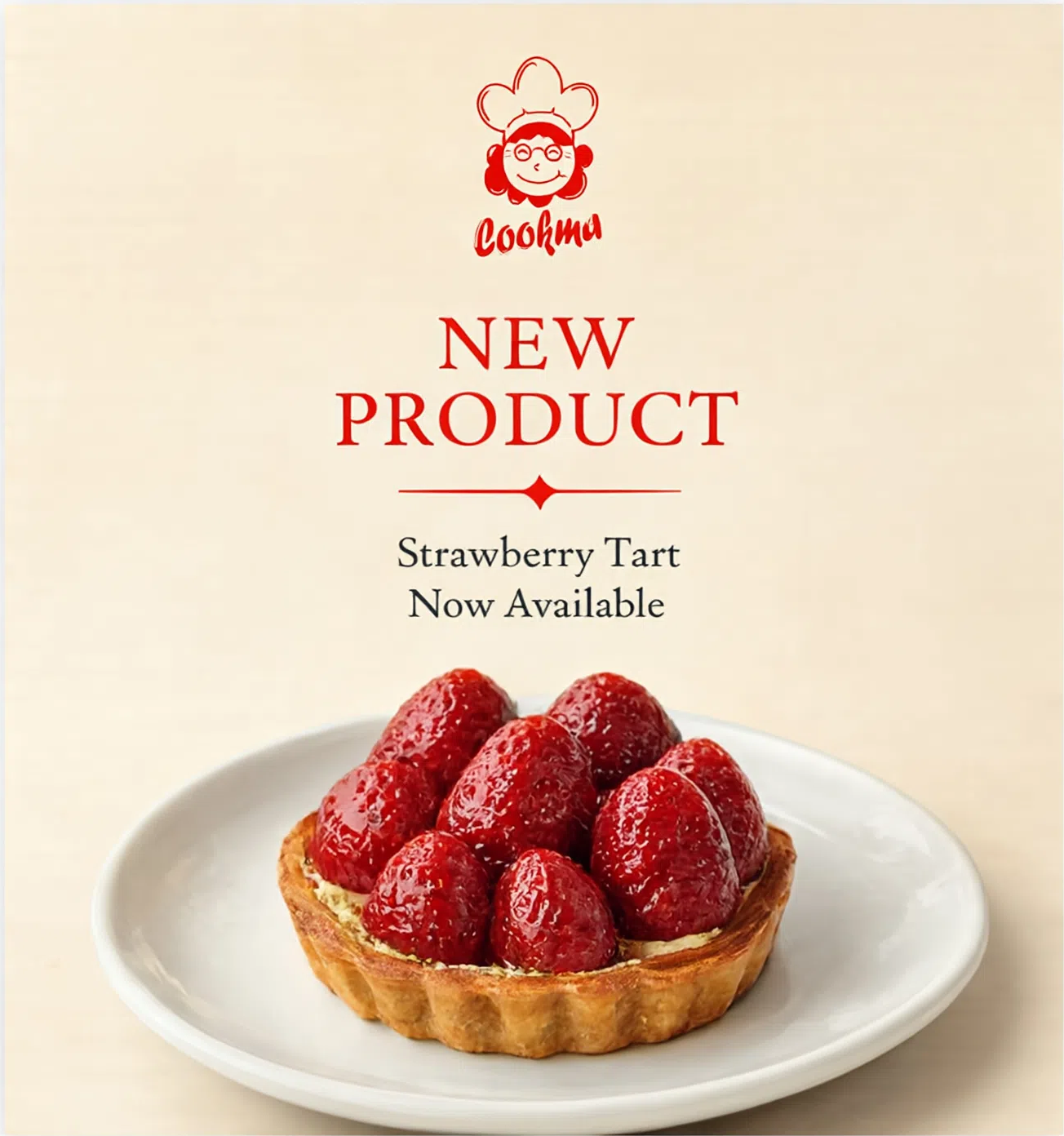 Cookma strawberry tart new product